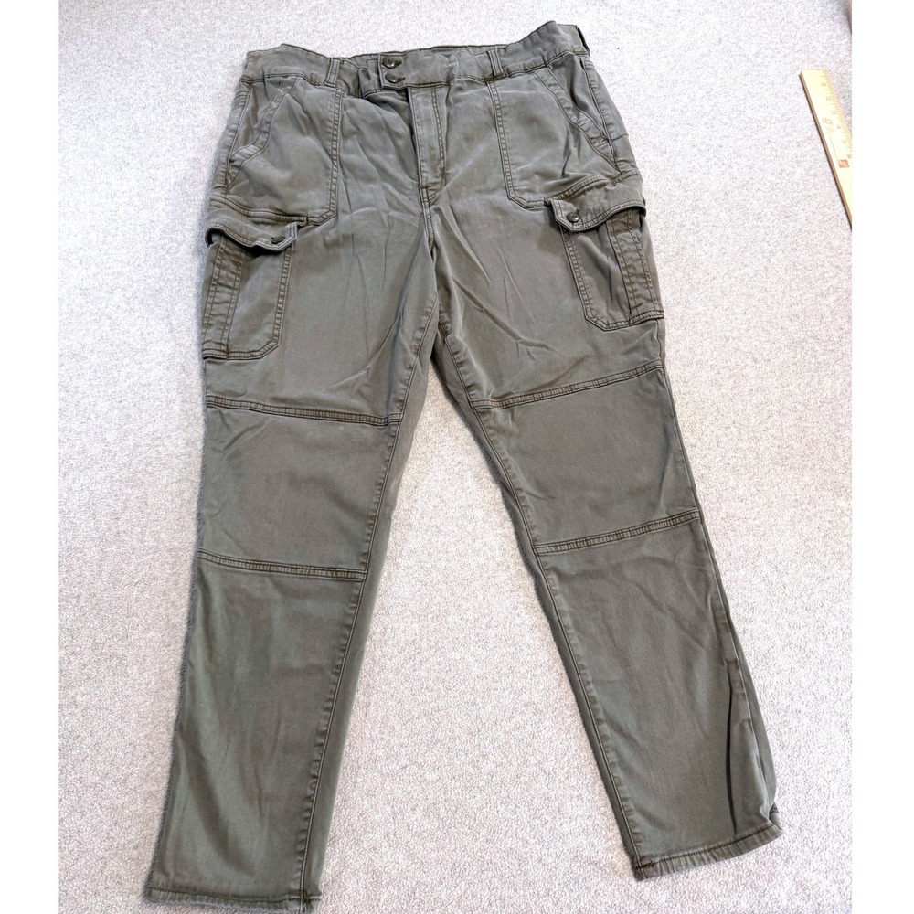 American Eagle Super Hi Rise Cargo Leggings Womens 22 Olive Green Utility Plus